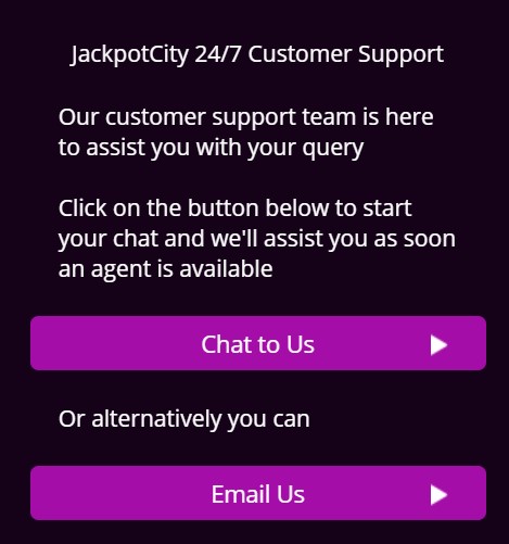 Jackpotcity customer support