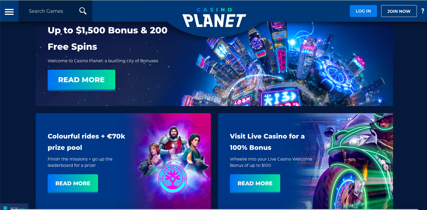 Casino Planet bonus